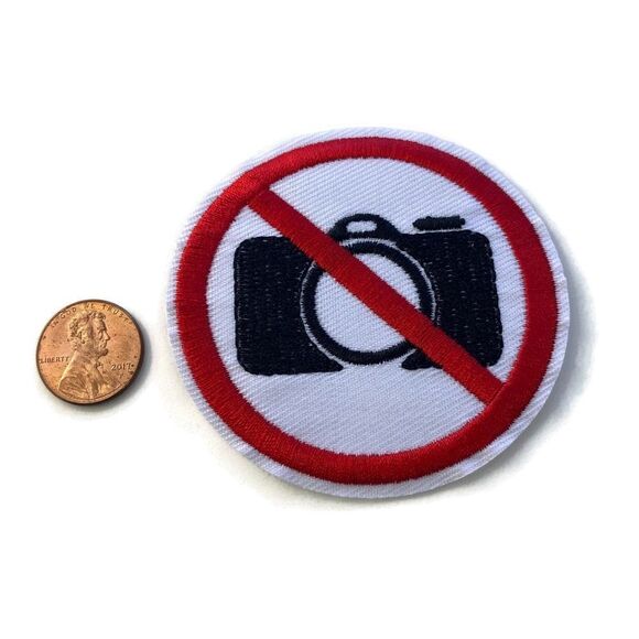No Camera Sign Embroidered Patch - Picture 2 of 3